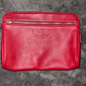 Coach soft leather cherry red clutch